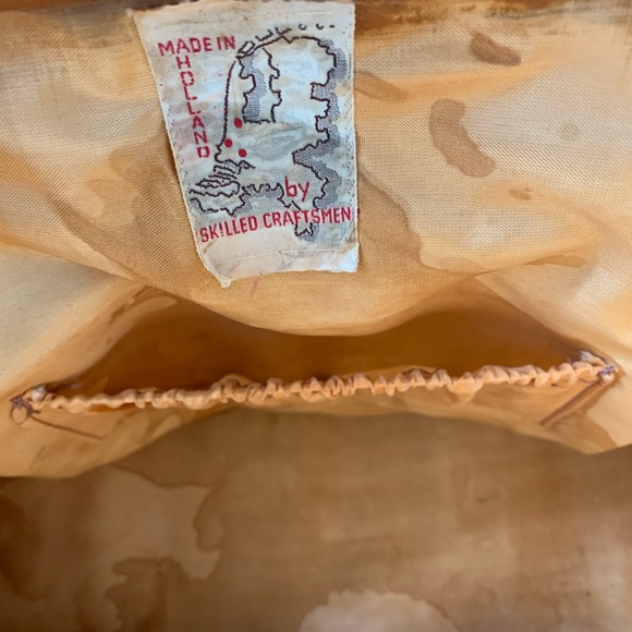 SOLD - Vintage Green Knit/Leather Handbag - Picture 5 of 5